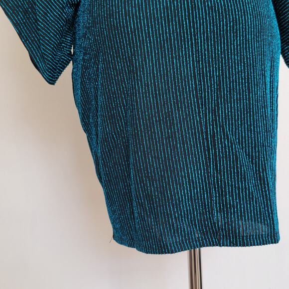 Jay Godfrey Kimono Sleeve Glam Dress Mini Blouson Blue Metallic Women 6 - Picture 9 of 12